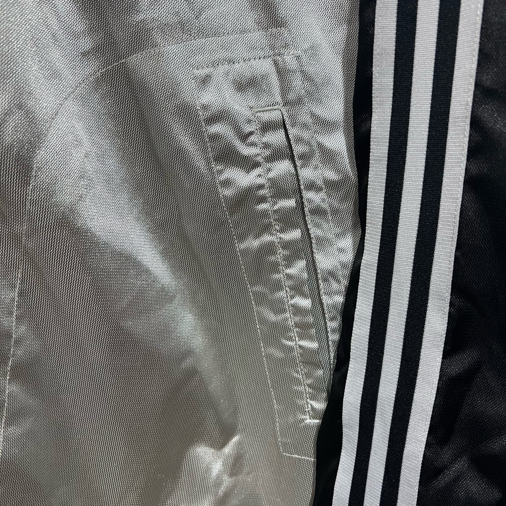 Vintage Adidas Men's Silver and Black Track Jacket - Picture 2 of 8